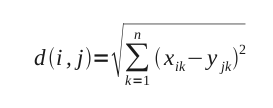 Formula per il calcolo delle distanze euclidee