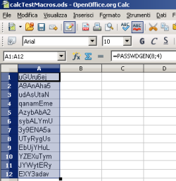 screenshot del foglio di calcolo: calcTestMacros.ods